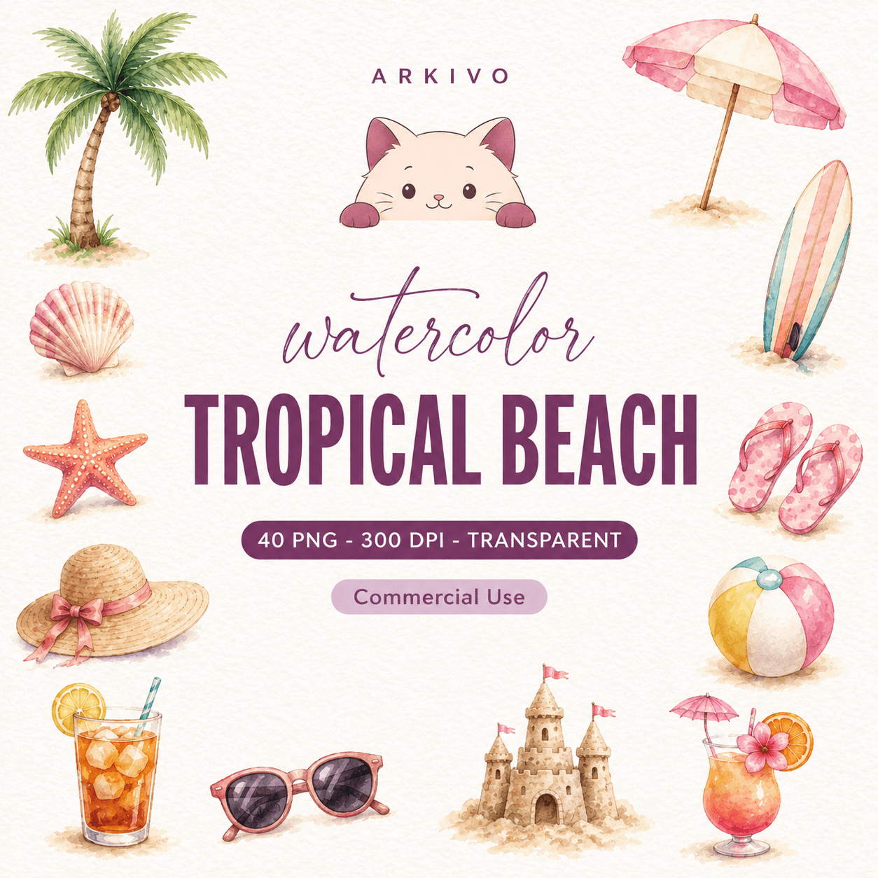 Tropical Beach ClipArt Bundle